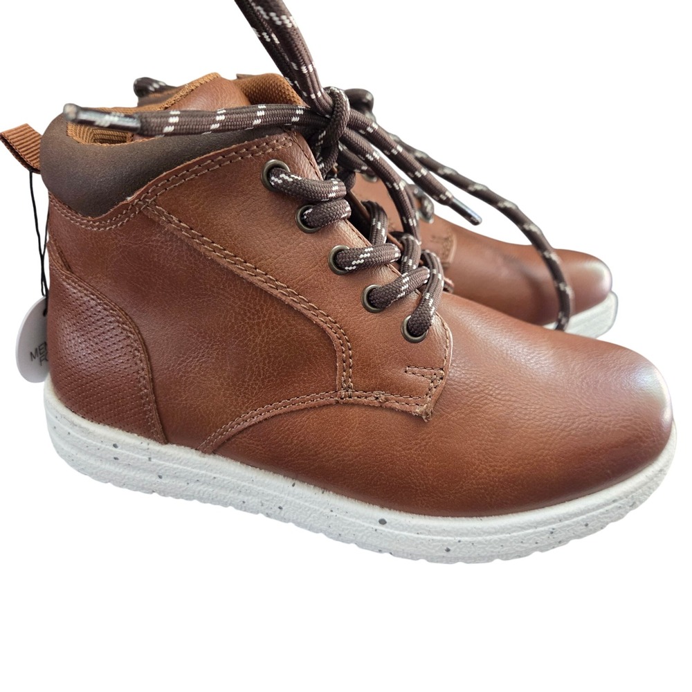 NWT Kids brown side zip ankle boots youth size 13 memory foam